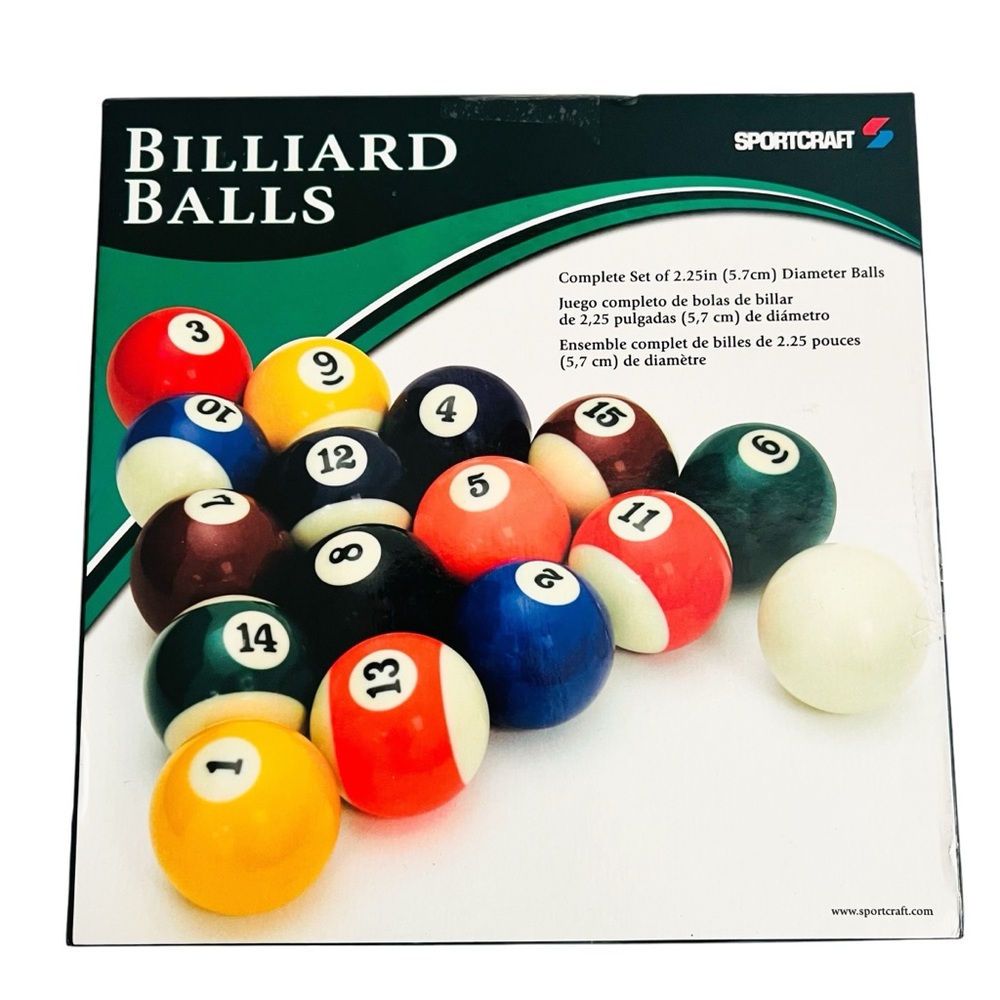 Sportcraft Pool Billiard Balls Poly Resin Complete Set
